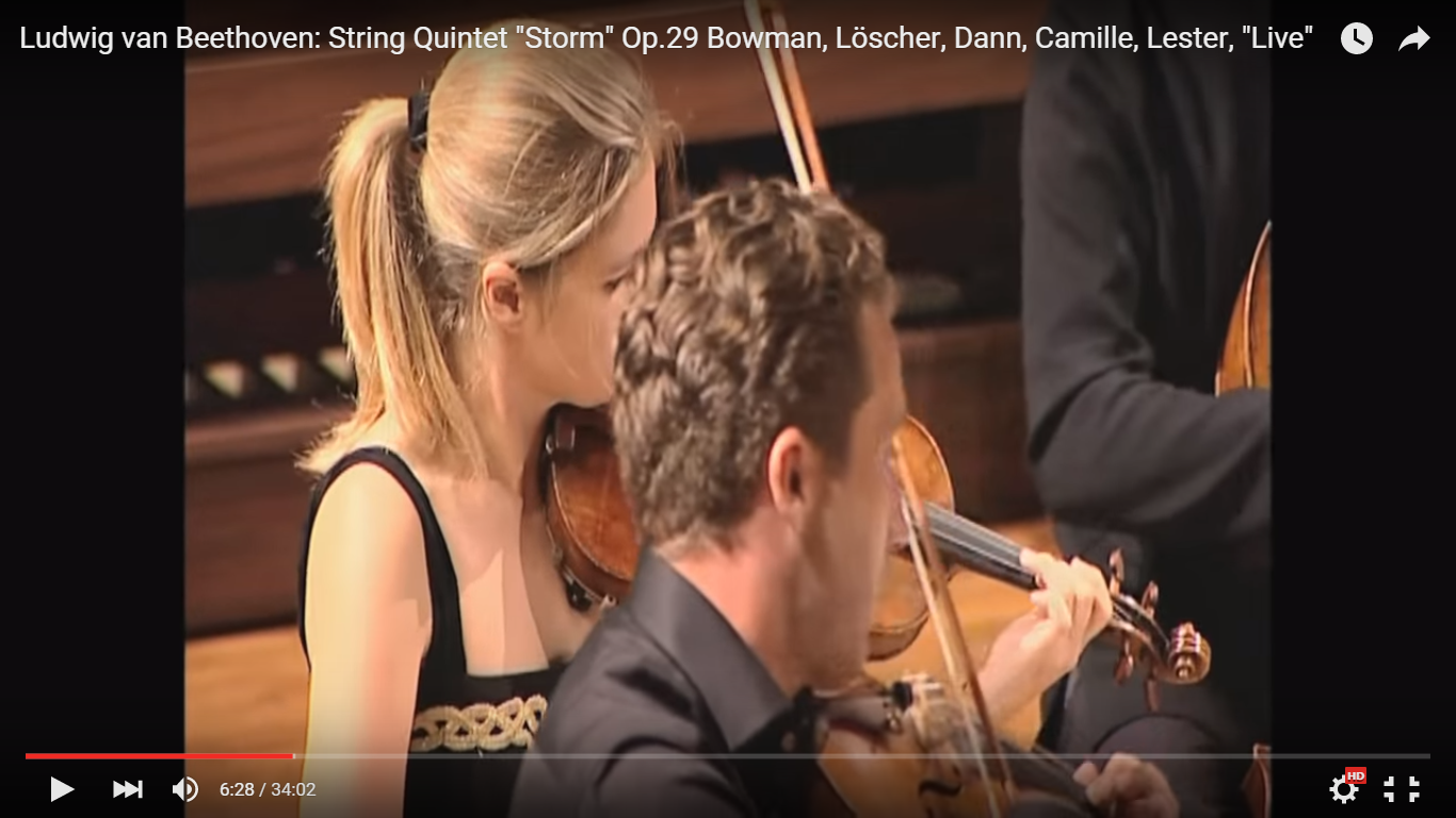 Benjamin Bowman und Cornelia Löscher spielen in Beethoven Streichquintett